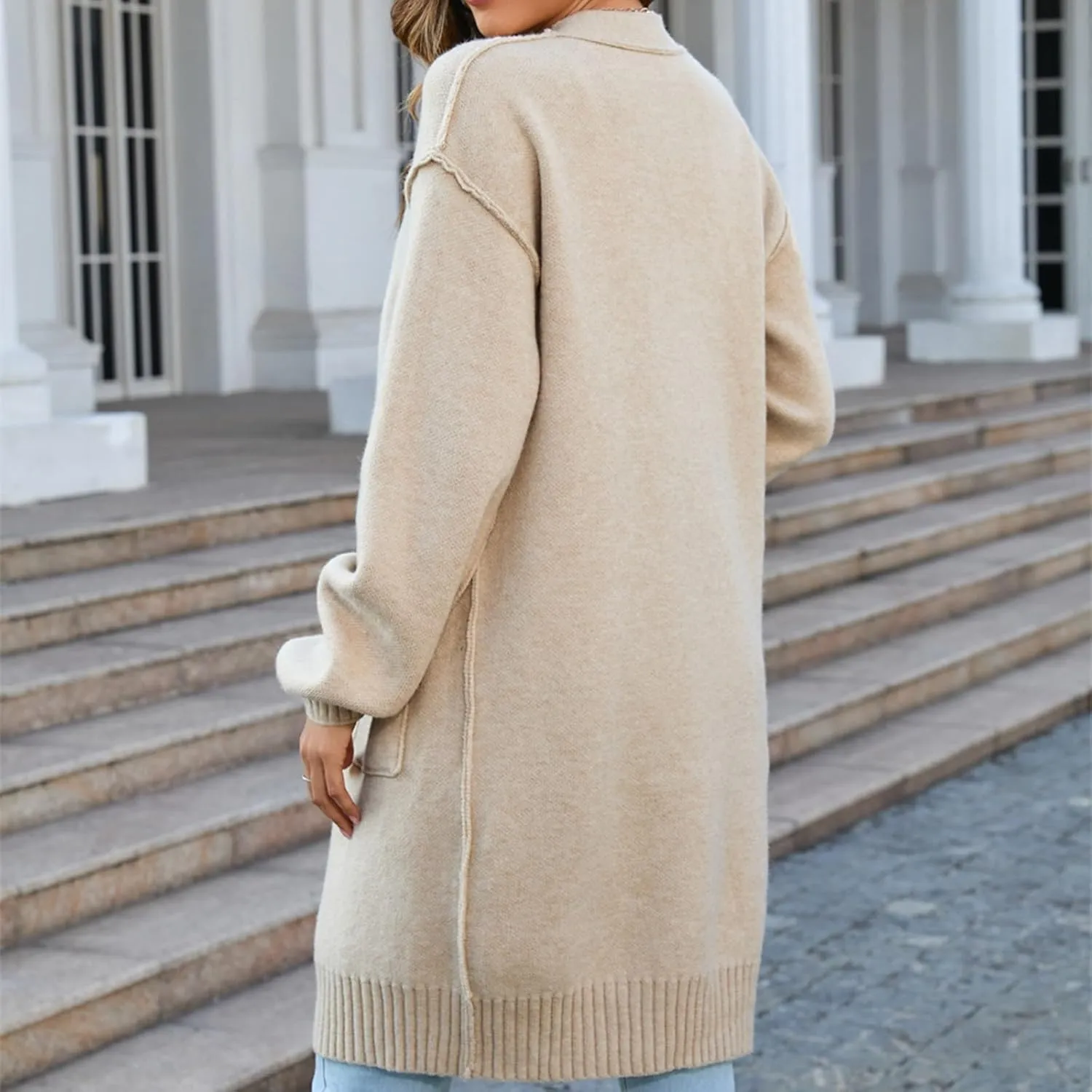 2023 Womens Draped Cardigan Sweater Trendy Kimono Long Sleeve Open Front Casual Knit Sweaters Lightweight Coat Soft Outwear
