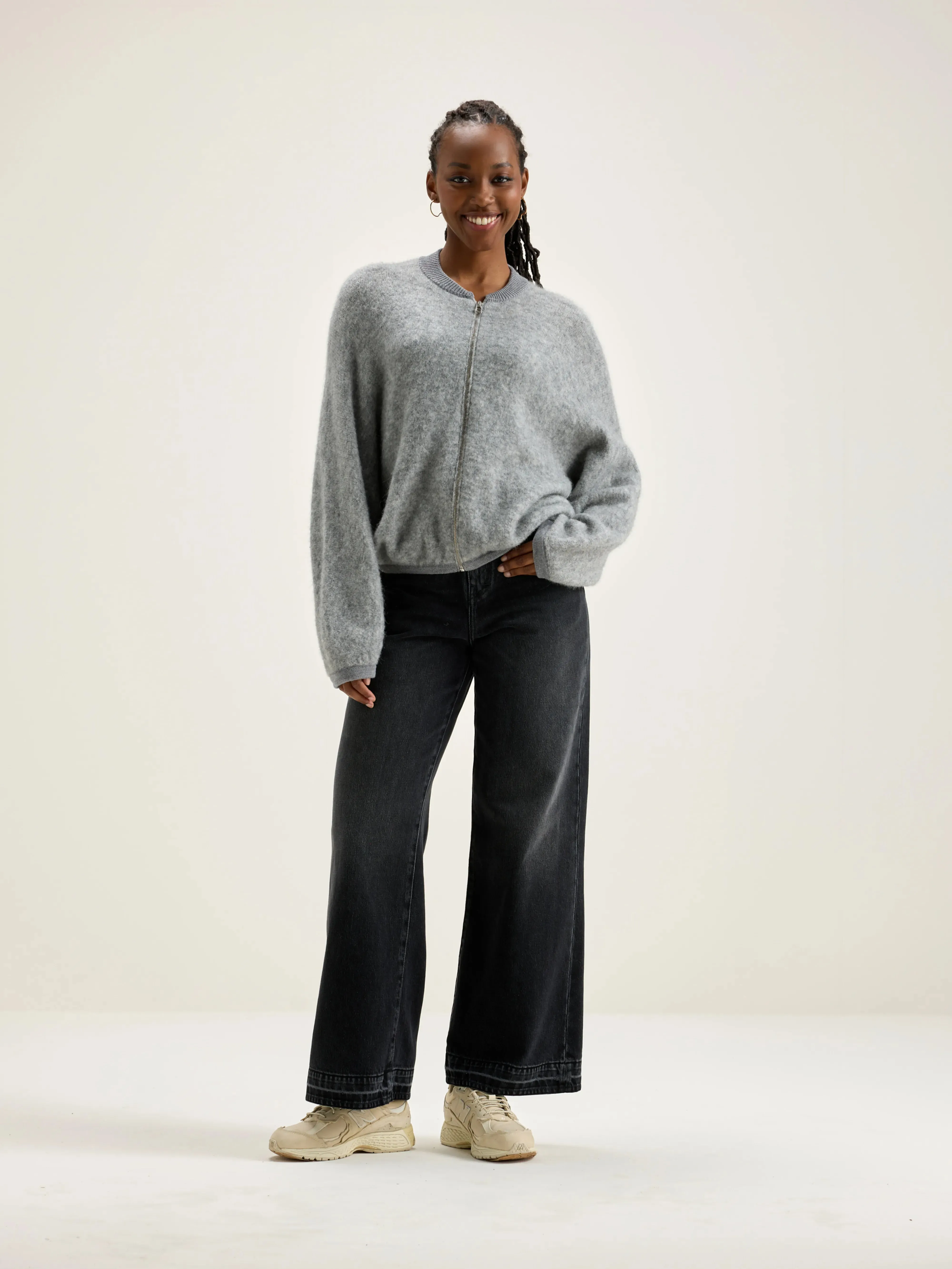 Asedi zip-up cardigan (242 / W / H. GREY)