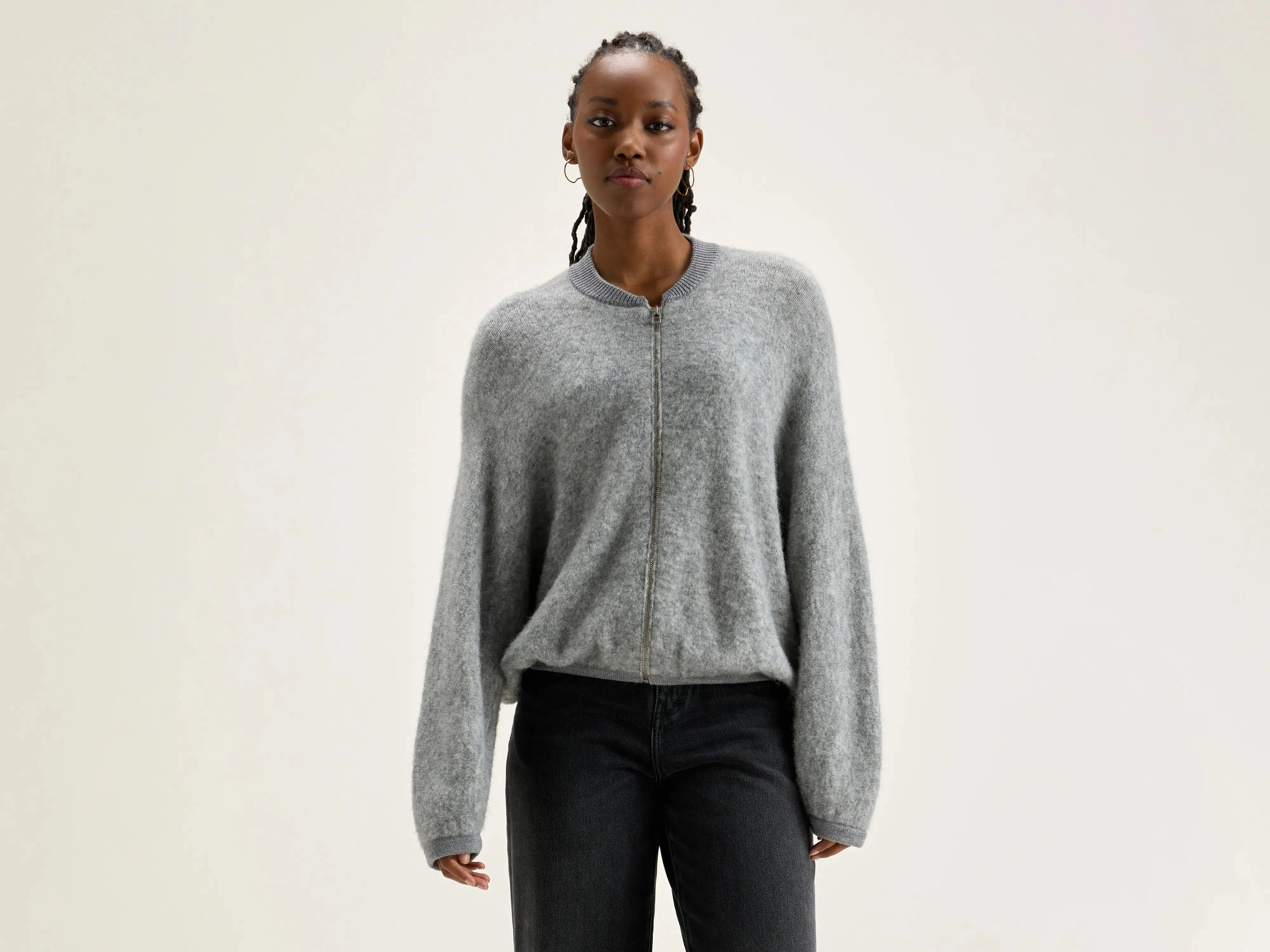 Asedi zip-up cardigan (242 / W / H. GREY)