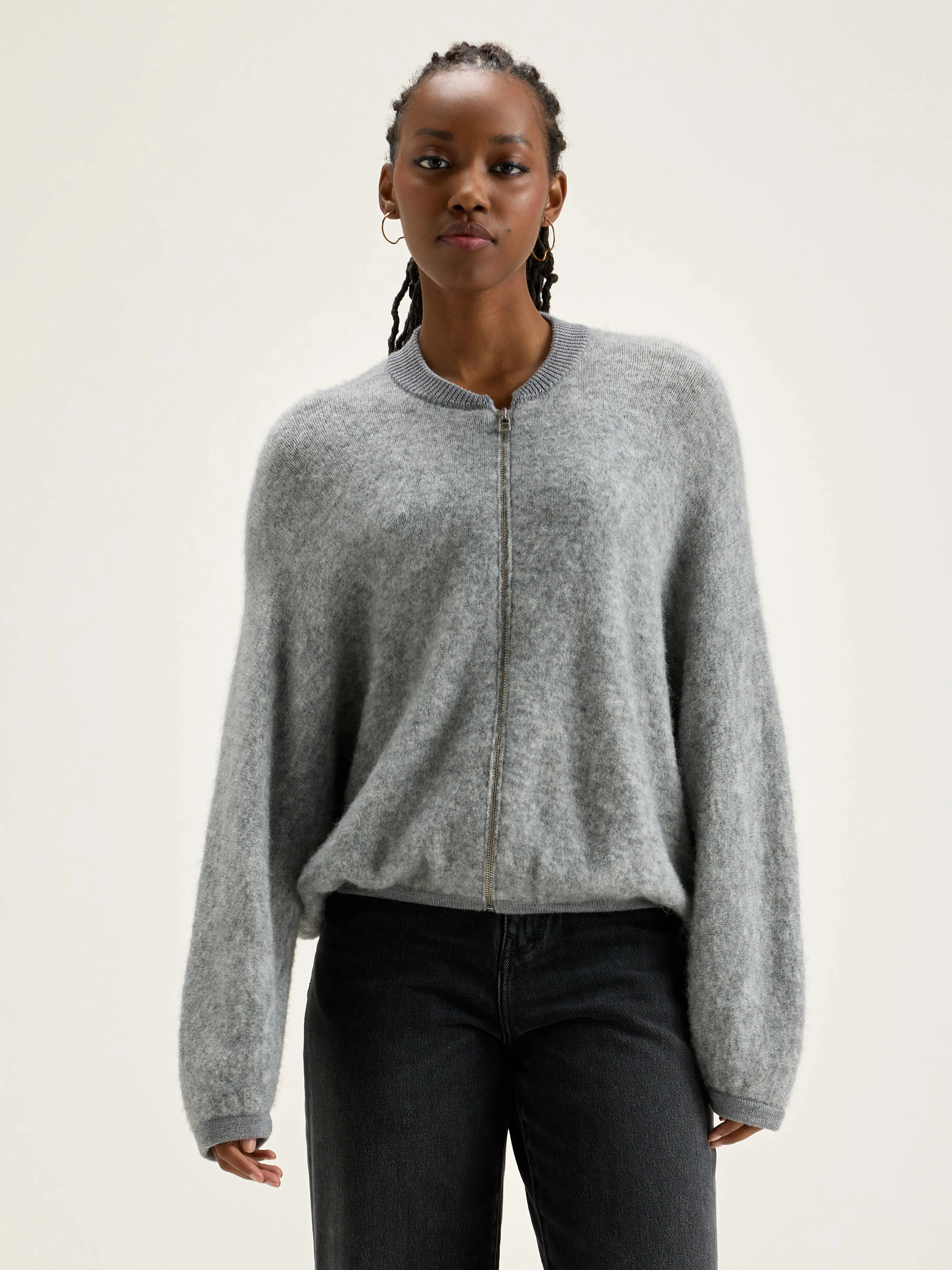 Asedi zip-up cardigan (242 / W / H. GREY)