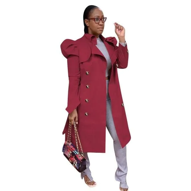 Autumn Trench Women Long Jacket F2680