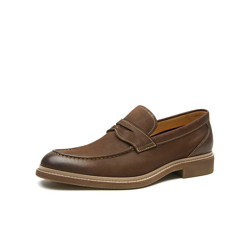BeauToday Classic Leather Penny Loafers for Men