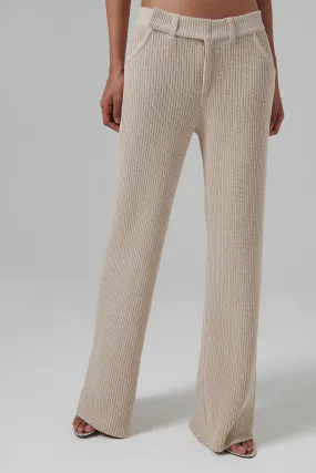 Beige Vena Knit Pants