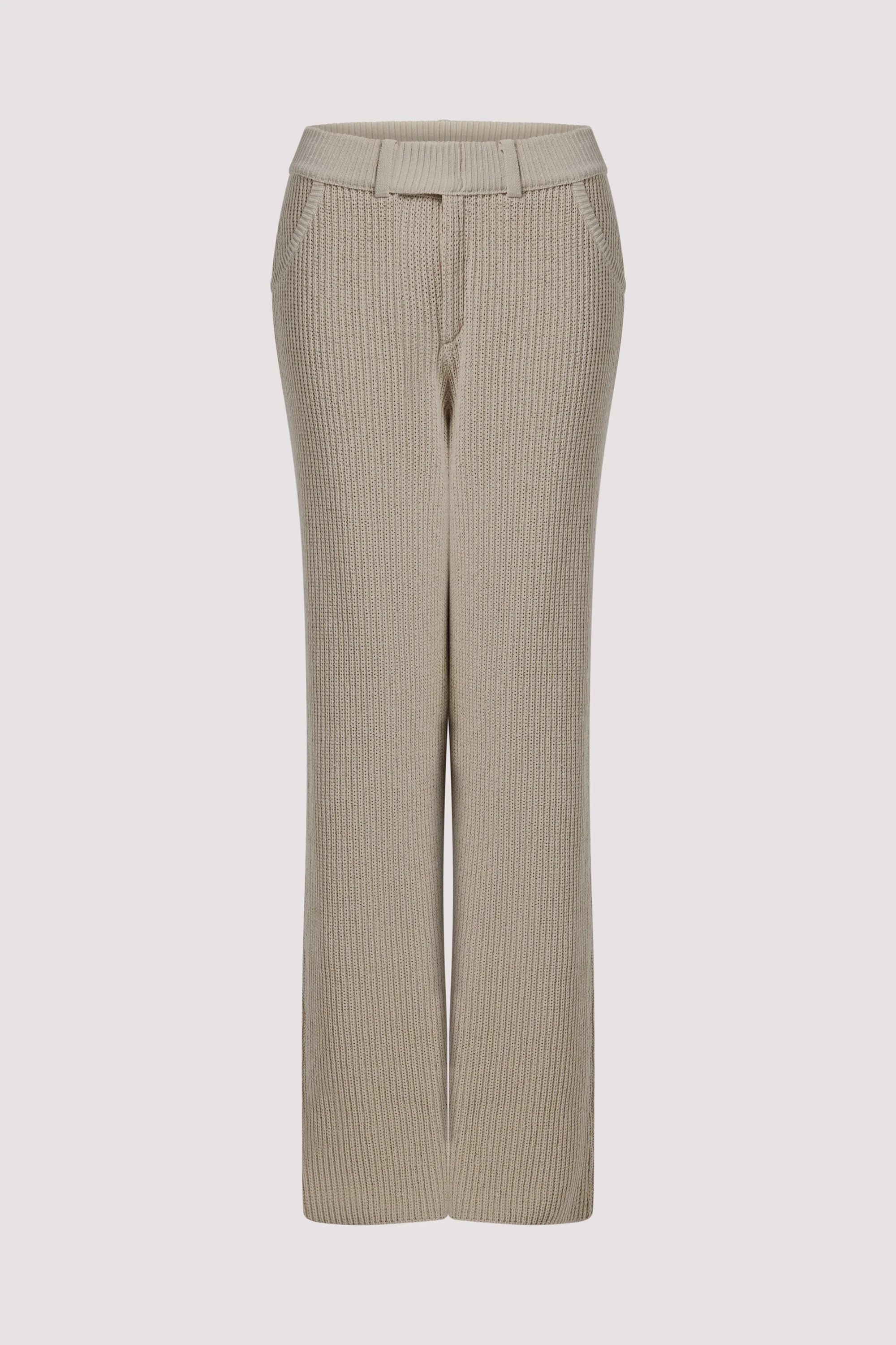 Beige Vena Knit Pants