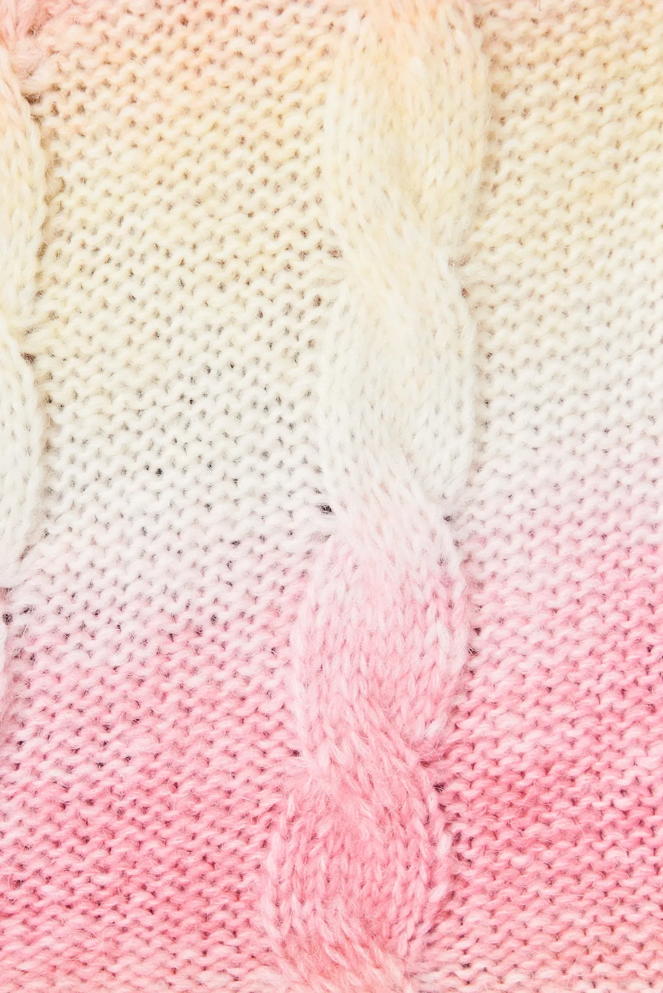 Bluestar Knit Cardigan In Pink With Yellow Wool Blend