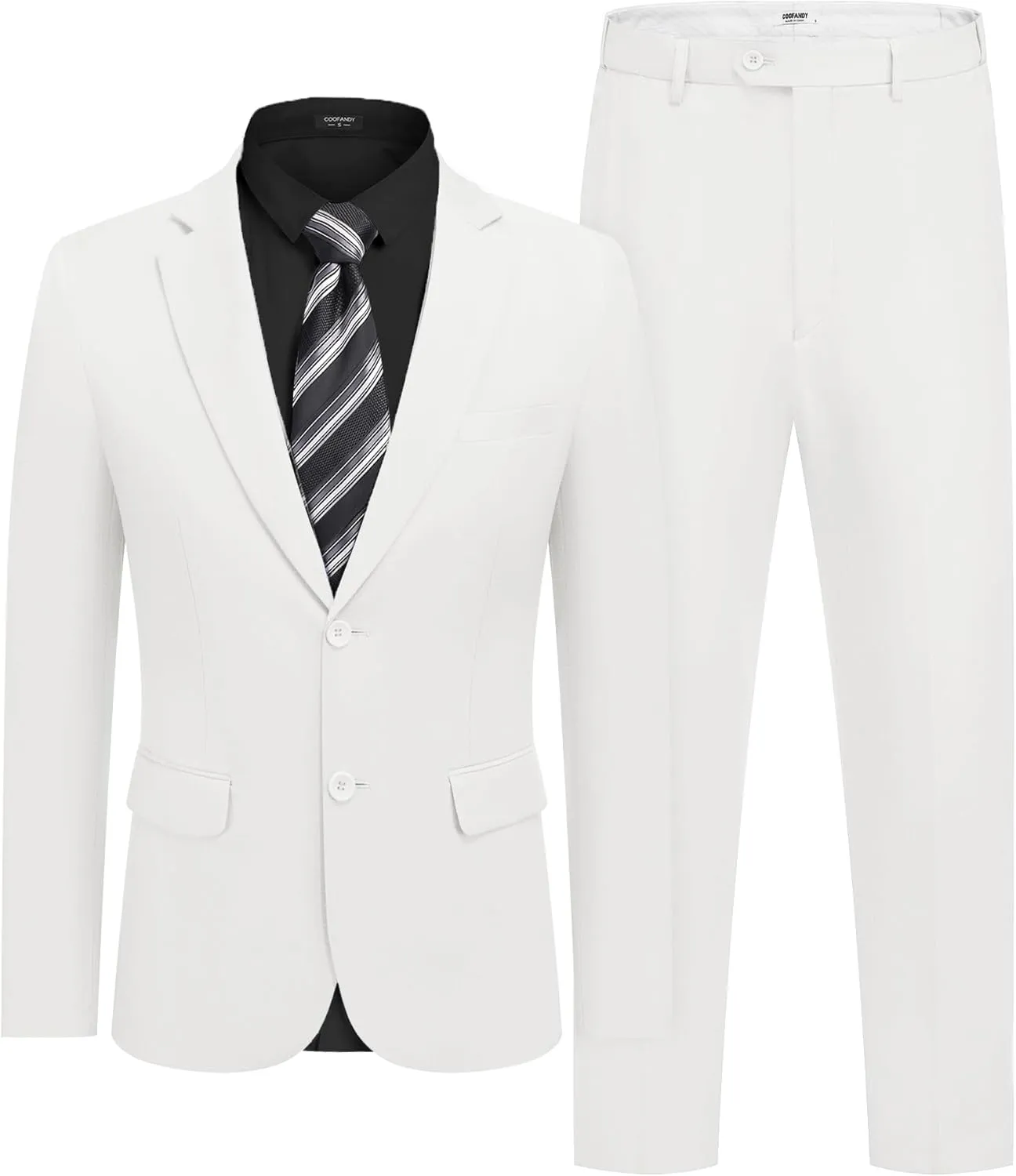 COOFANDY Mens 2 Piece Suit Slim Fit 2 Button Formal Jacket Suits Pants Set for Wedding Business Prom