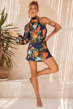 Dance Forever Mini Dress - Navy Multi