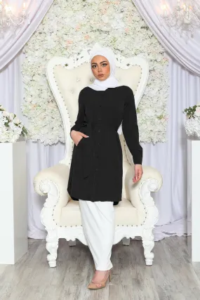 Deluxe Soft Long Blouse- Black