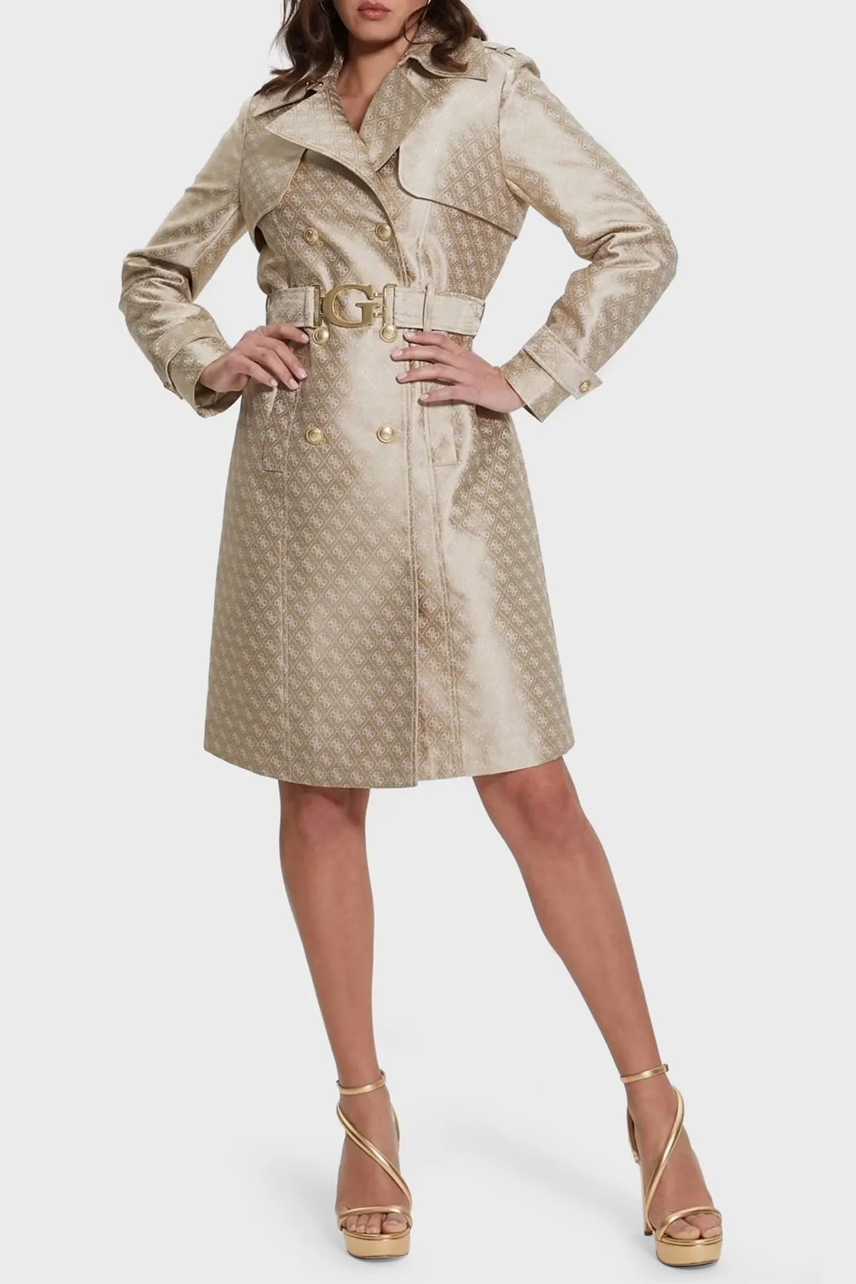 Dilatta logo regular fit arched ladies trench coat w3YL03WFIR2 F05o