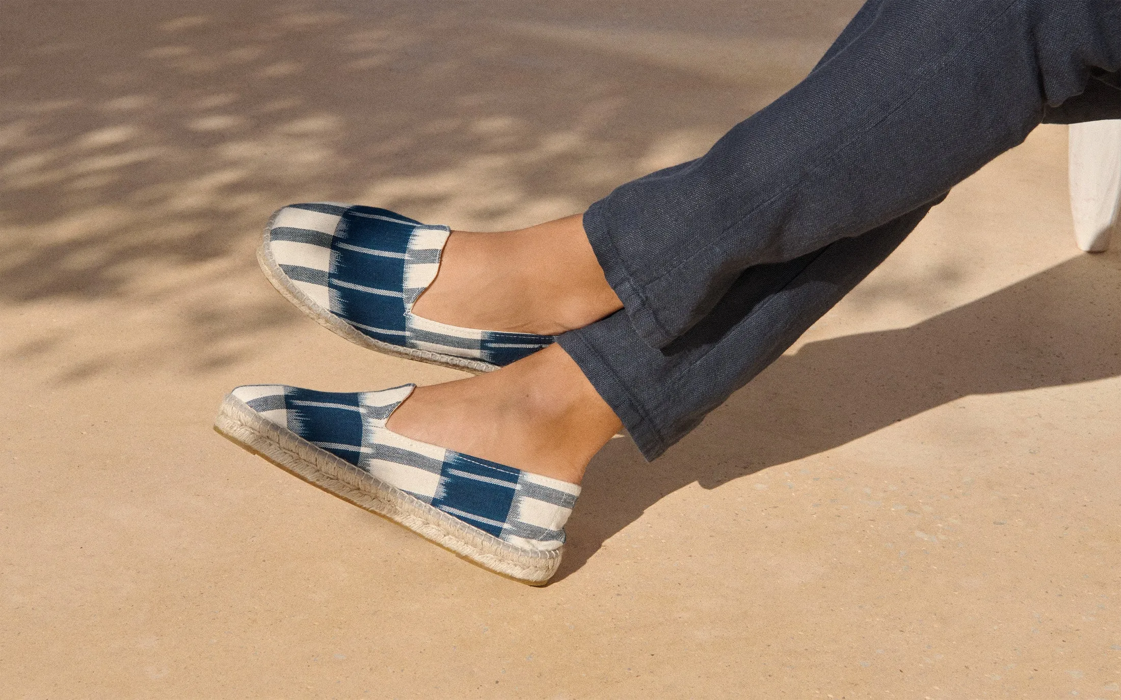 Dyed Cotton Espadrilles - G15C0 - Tulum Navy Blue And Indigo Pattern