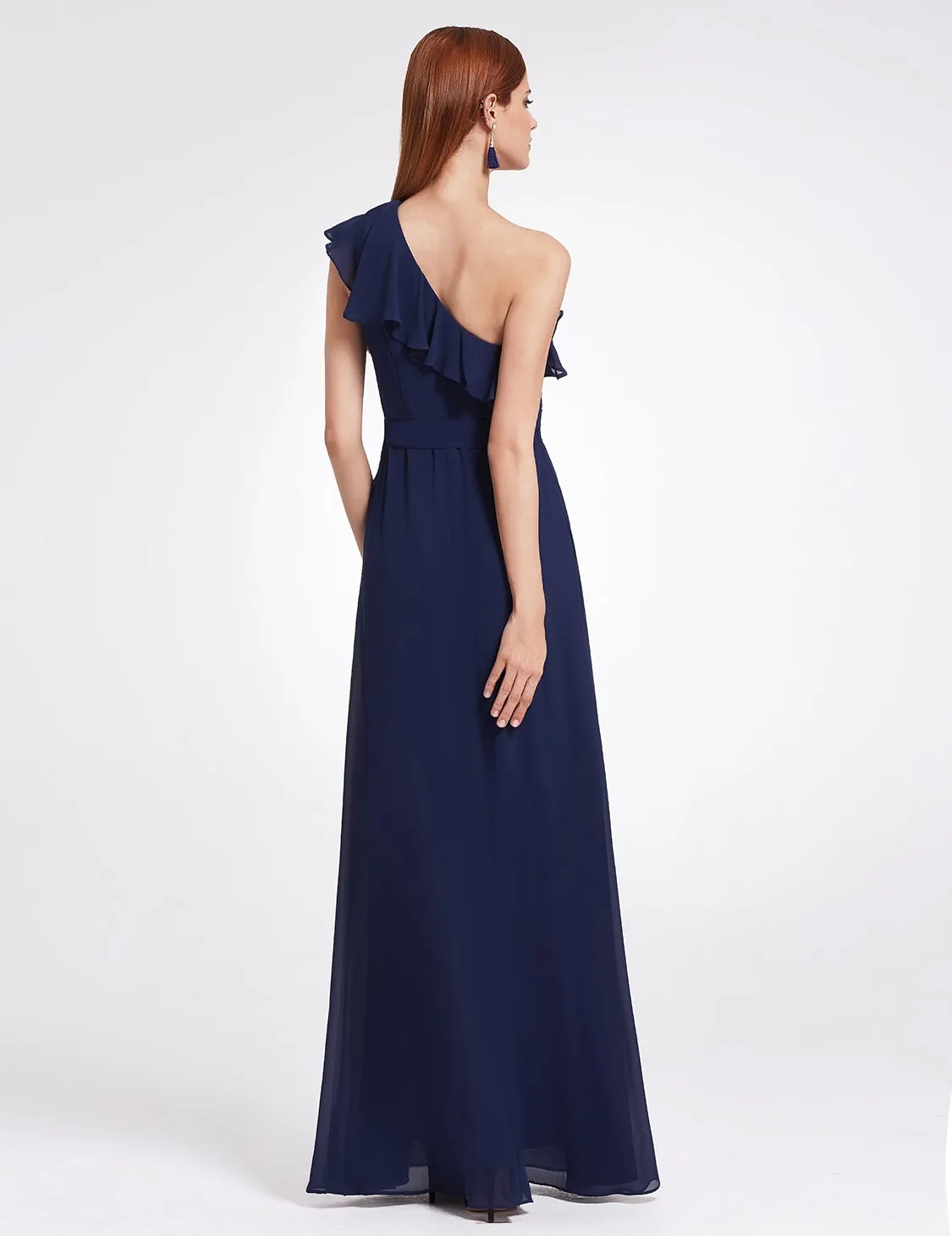 Ever-Pretty Women's Elegant One Shoulder Ruffles Oblique Neckline Bridesmaids Dress EP07211