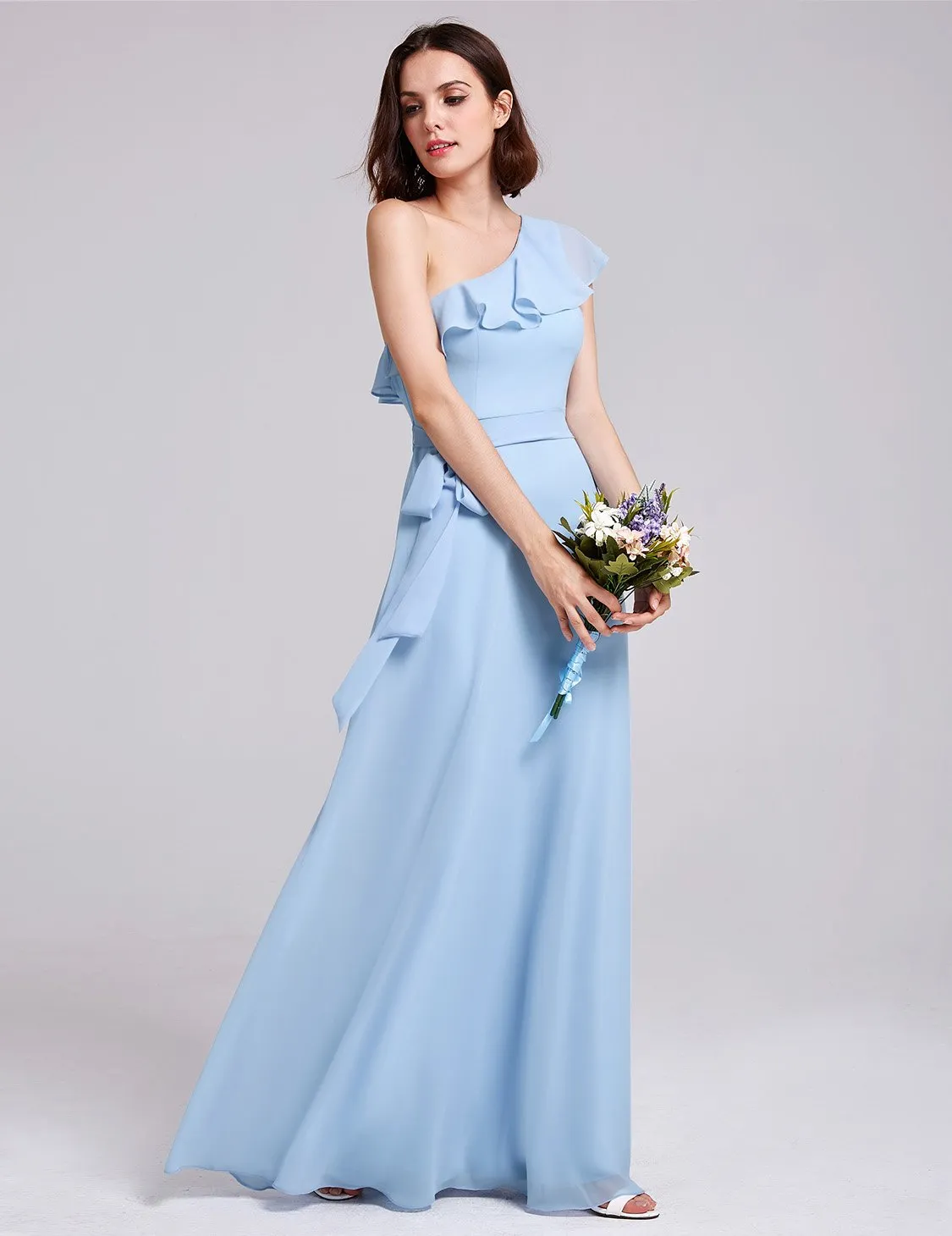 Ever-Pretty Women's Elegant One Shoulder Ruffles Oblique Neckline Bridesmaids Dress EP07211