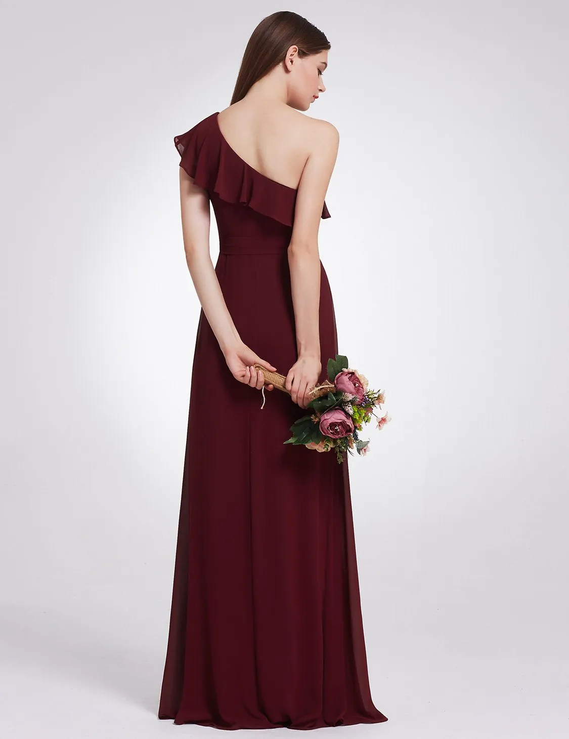 Ever-Pretty Women's Elegant One Shoulder Ruffles Oblique Neckline Bridesmaids Dress EP07211