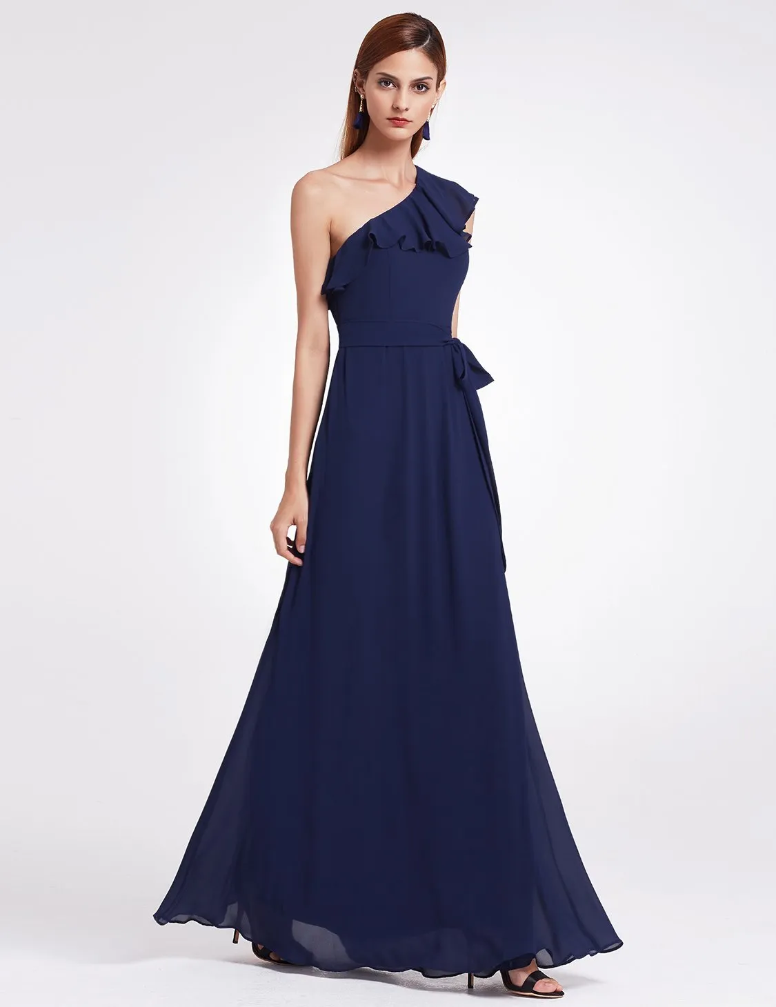 Ever-Pretty Women's Elegant One Shoulder Ruffles Oblique Neckline Bridesmaids Dress EP07211