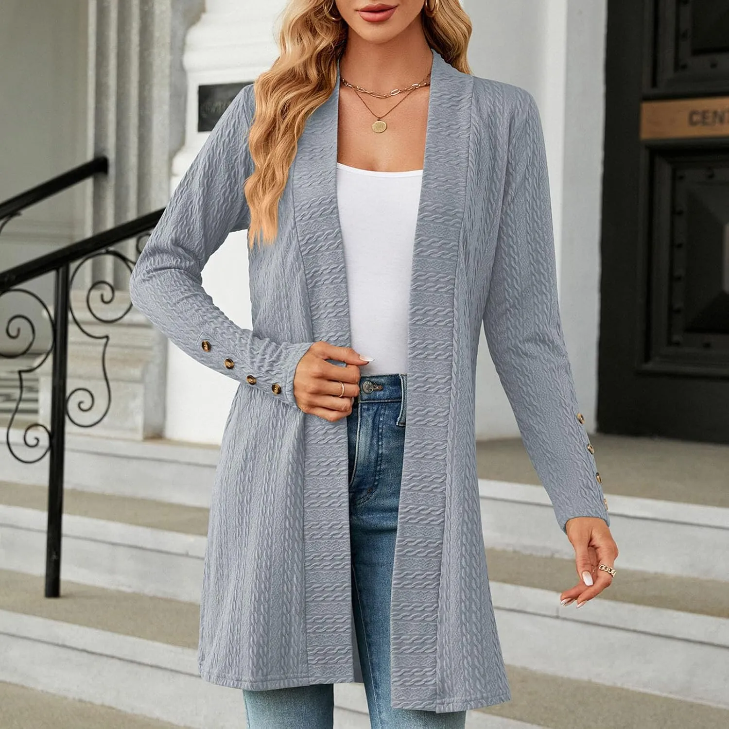 Fall Sweaters for Women 2025 Oversized Soft Knit Cardigan Sweater Long Sleeve Warm Loose Casual Winter Outwear