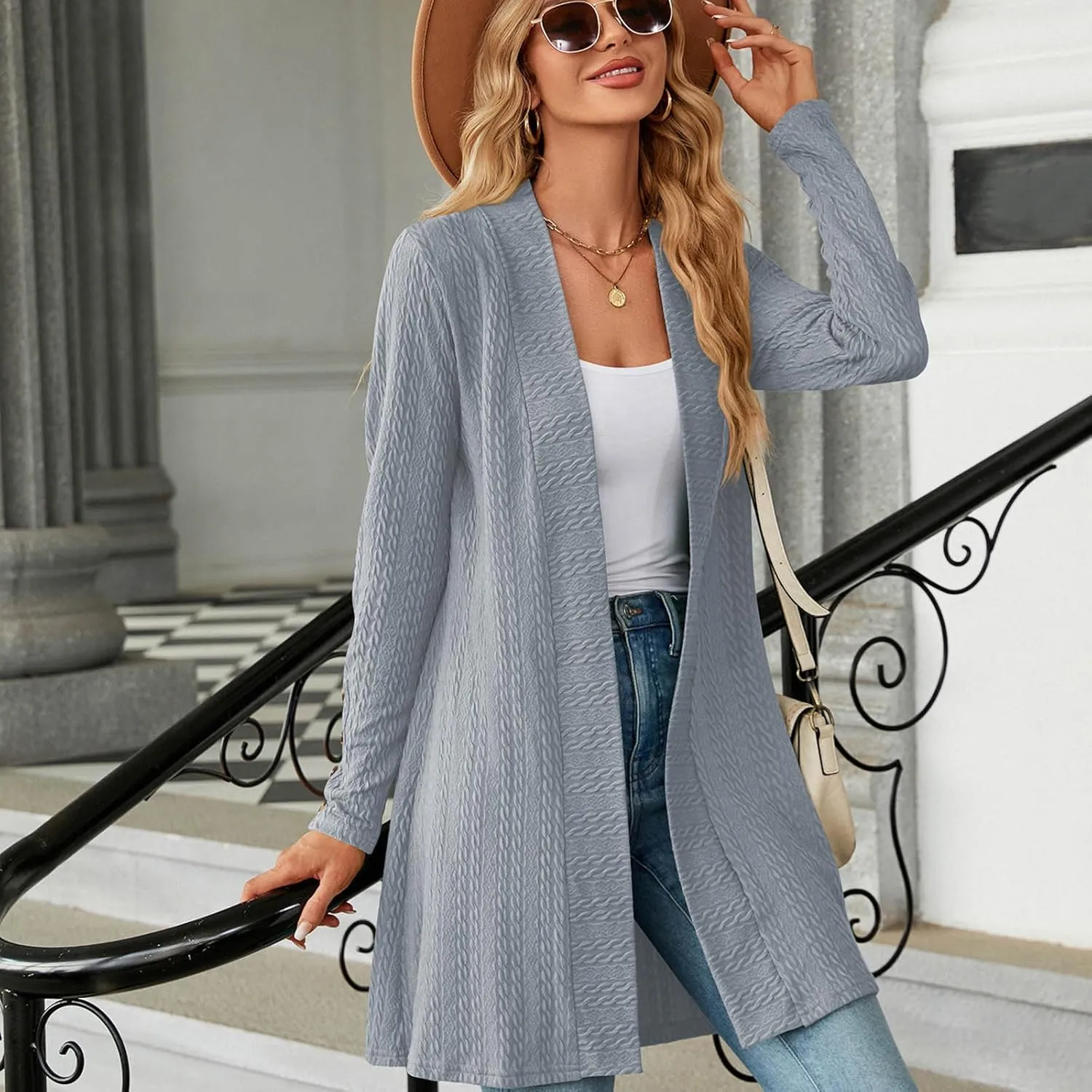 Fall Sweaters for Women 2025 Oversized Soft Knit Cardigan Sweater Long Sleeve Warm Loose Casual Winter Outwear