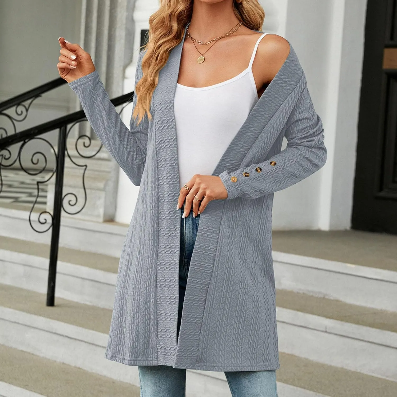 Fall Sweaters for Women 2025 Oversized Soft Knit Cardigan Sweater Long Sleeve Warm Loose Casual Winter Outwear