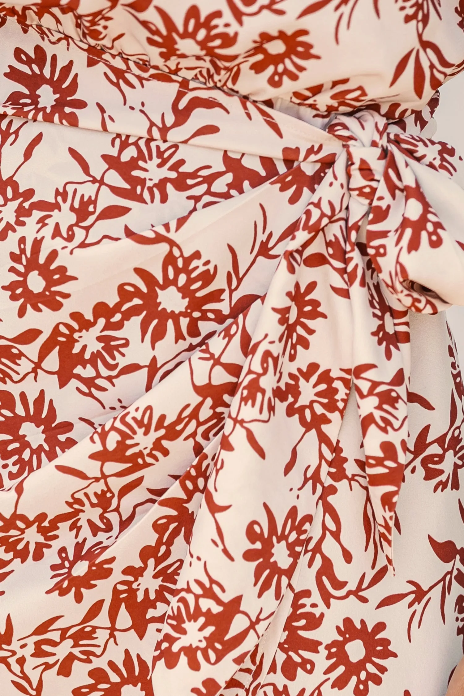 Floral Print One-Shoulder Dress