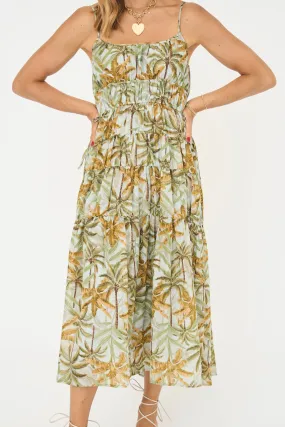 Jungle Print Spaghetti Strap Dress