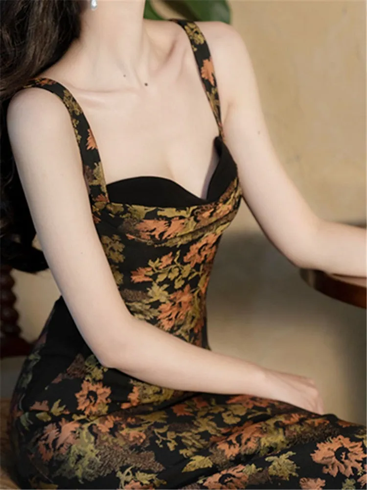 LANFUBEISI Lace Beach Summer Sexy Runway Dress Sundress Chic Sleeveless Backless  Boho Embroidery Dresses for Women Loose Party Woman