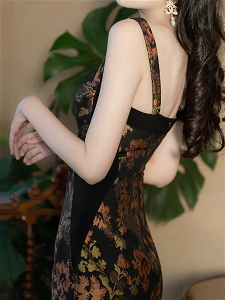 LANFUBEISI Lace Beach Summer Sexy Runway Dress Sundress Chic Sleeveless Backless  Boho Embroidery Dresses for Women Loose Party Woman