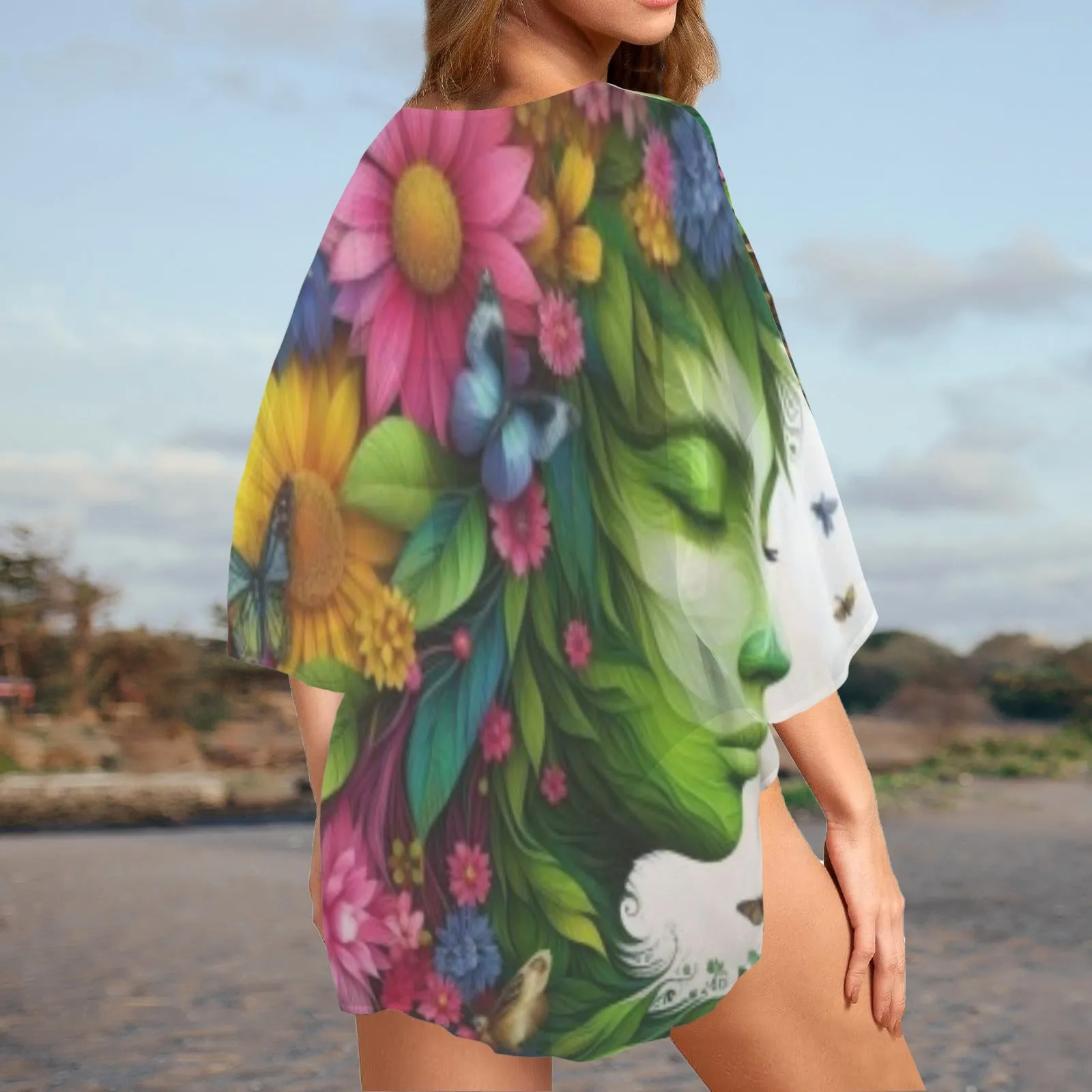 Leaf Goddess Angela Bathing Suit Cover, Tunic