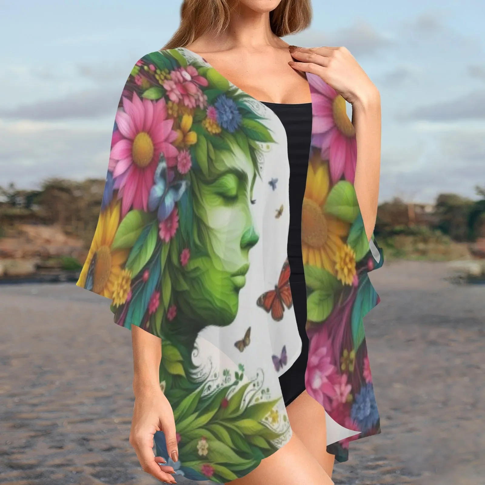 Leaf Goddess Angela Bathing Suit Cover, Tunic