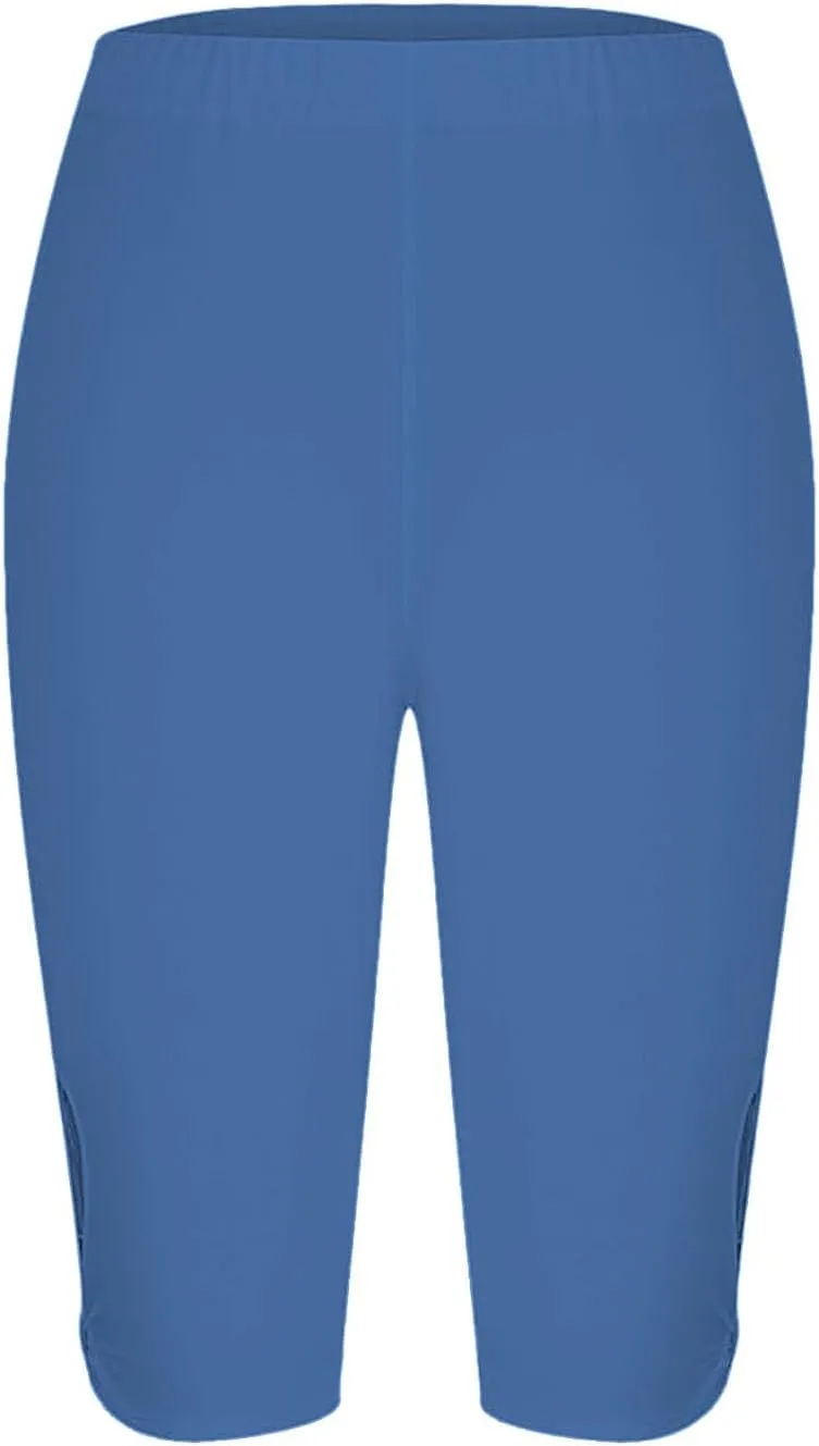 Leggings with Pockets for Women Waisted Hollow Yoga Quarter Pants Lightweight and Comfortable Quarter Pants Solid