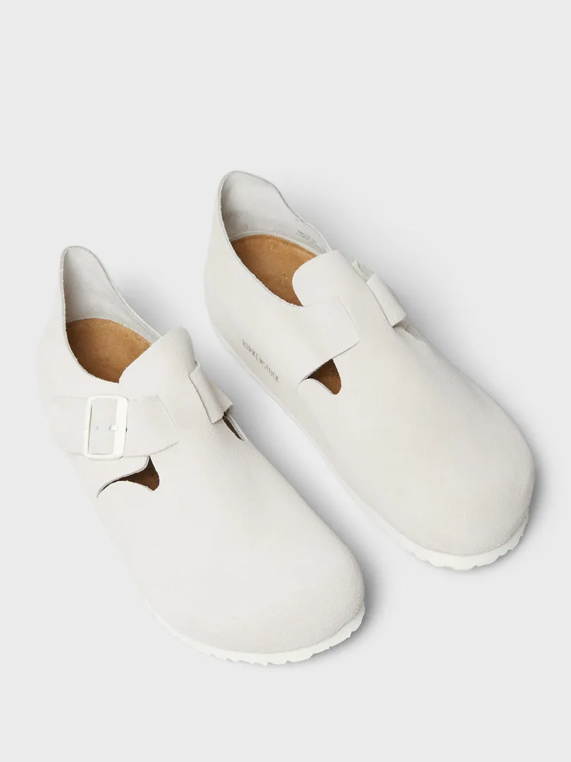 London Suede Sandals in Antique White