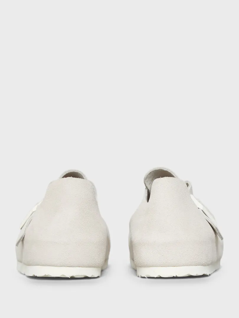 London Suede Sandals in Antique White
