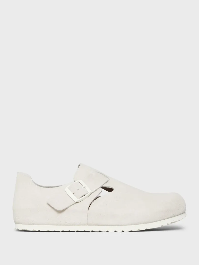 London Suede Sandals in Antique White