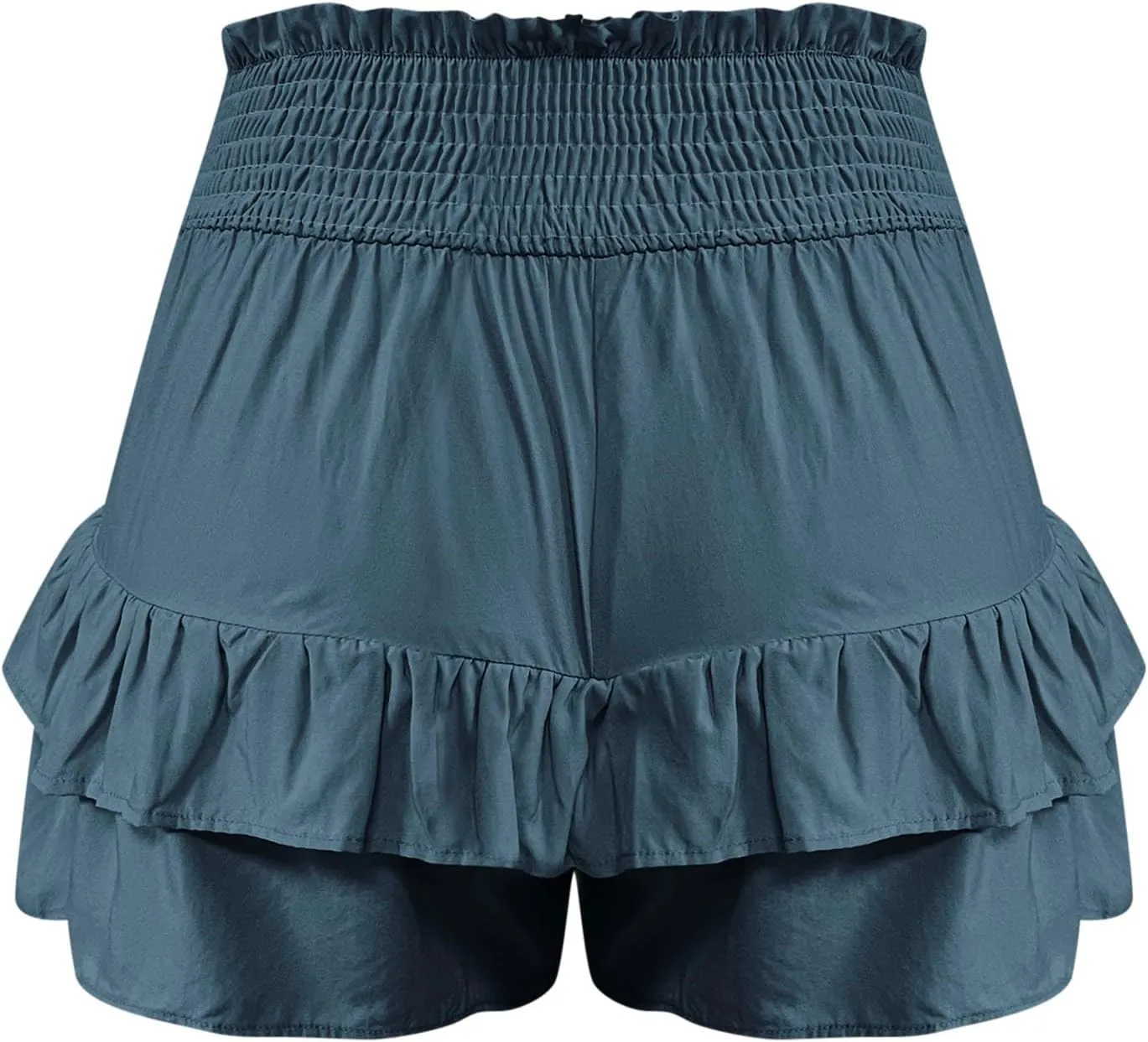 maisdgop Shorts for Women 2024 Summer Pleated Hem Beach Shorts Trendy Ruffle Yoga Shorts Comfy High Waisted Bermuda Shorts