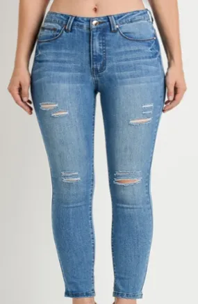 Medium Wash Distressed Denim
