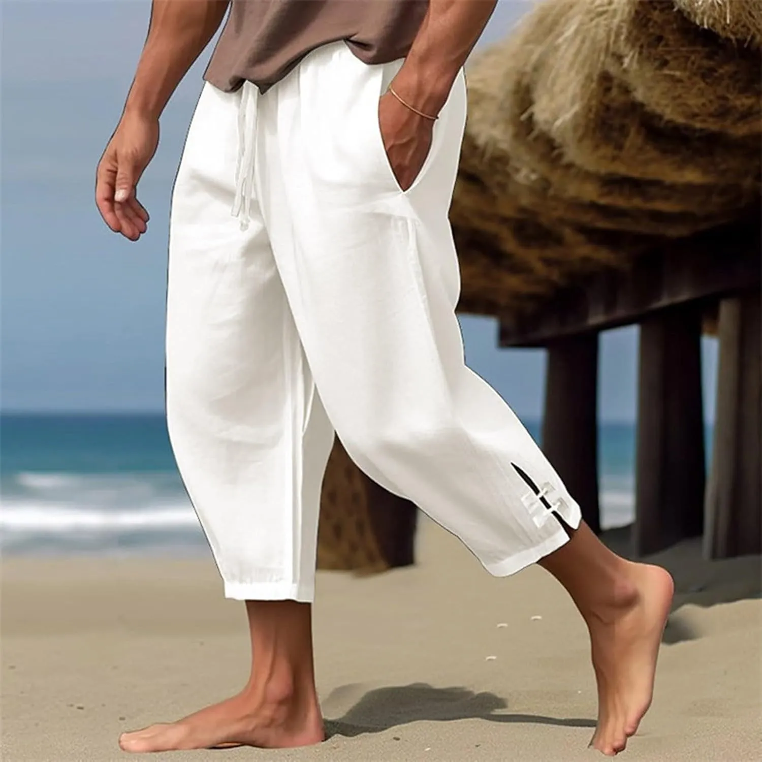 Men's Casual Pants Elastic Waist Joggers Running Workout Gym Joggers Golf Pants Leisure and Daily Wear Trousers
