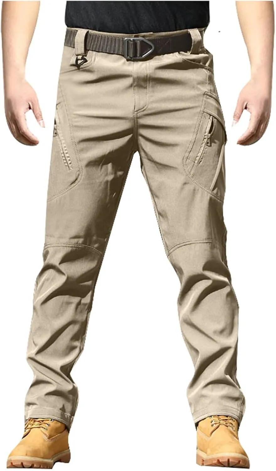 Mens Causal Cargo Pants Felaxed Fit Trousers Fashion Hiking Joggers Outdoor Wearing Overalls with Multi Pockets