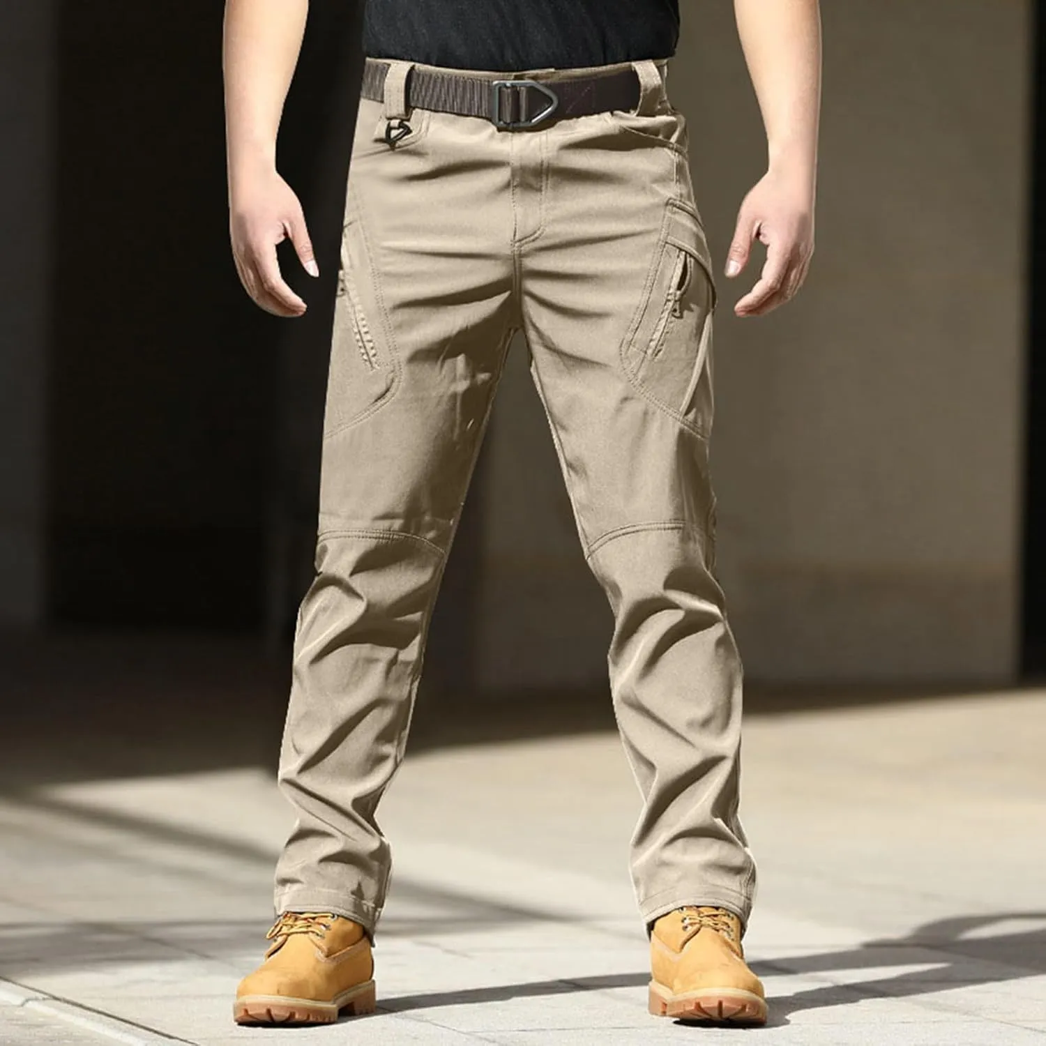Mens Causal Cargo Pants Felaxed Fit Trousers Fashion Hiking Joggers Outdoor Wearing Overalls with Multi Pockets