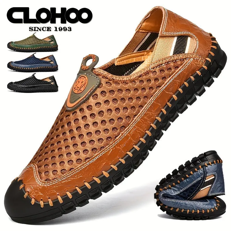 Men's Mesh Breathable Lightweight Rubber Sole Stitching Non Slip Sandals