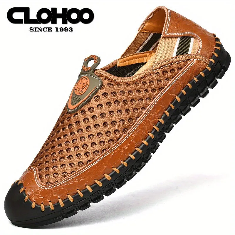 Men's Mesh Breathable Lightweight Rubber Sole Stitching Non Slip Sandals