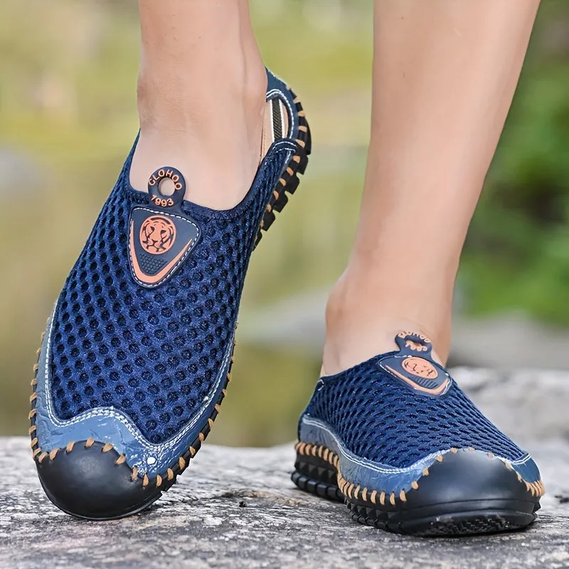 Men's Mesh Breathable Lightweight Rubber Sole Stitching Non Slip Sandals