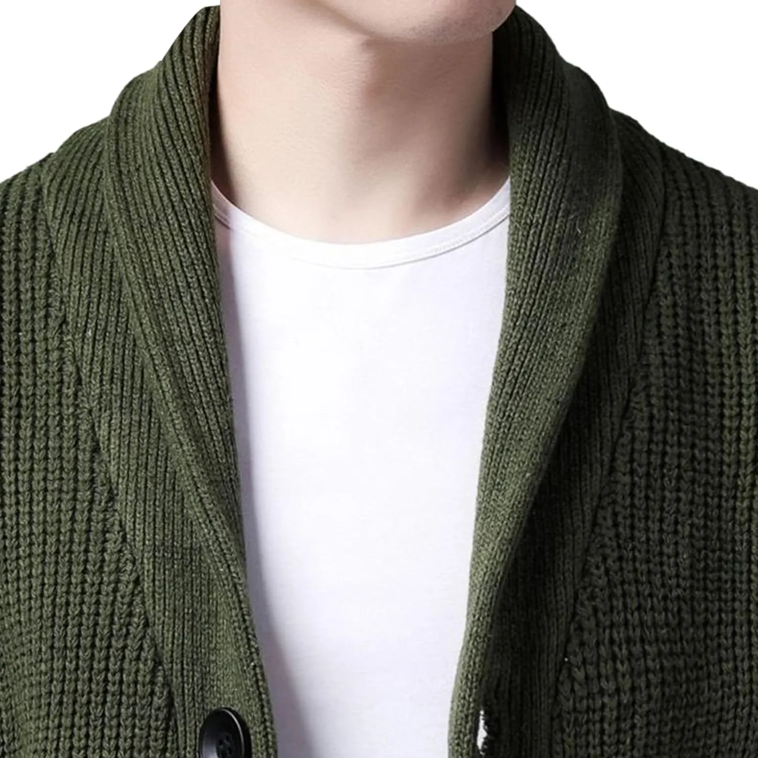 Men's Shawl Collar Button Down Cardigan Casual Slim Fit Cardigan Jacket Thermal Soft Cardigan Sweaters