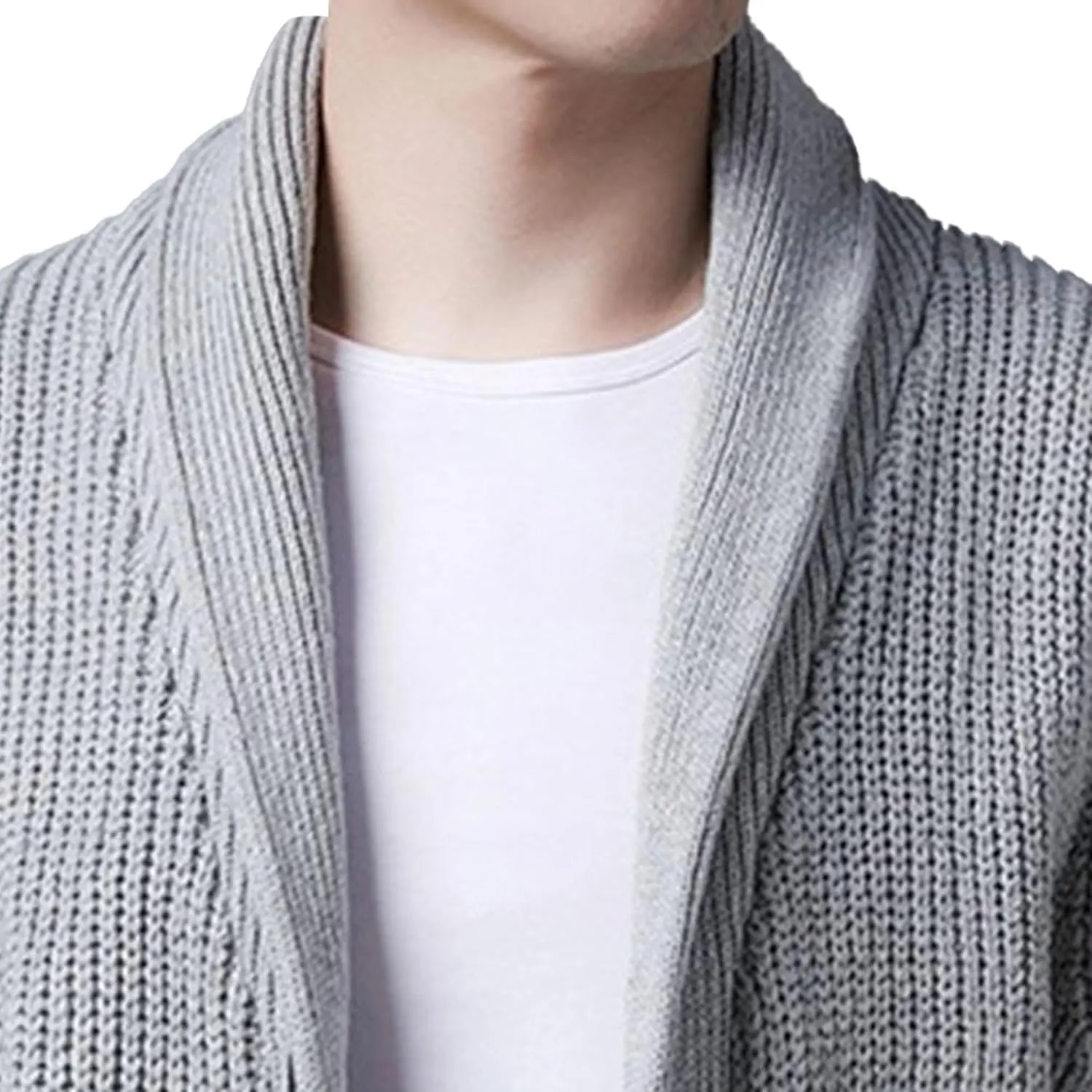 Men's Shawl Collar Button Down Cardigan Casual Slim Fit Cardigan Jacket Thermal Soft Cardigan Sweaters