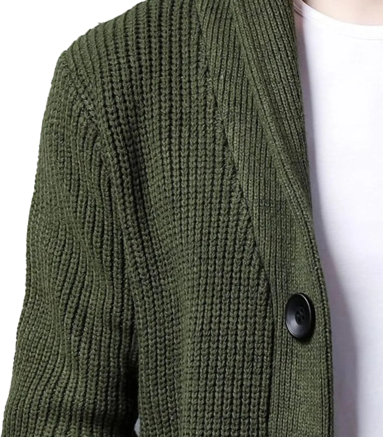 Men's Shawl Collar Button Down Cardigan Casual Slim Fit Cardigan Jacket Thermal Soft Cardigan Sweaters