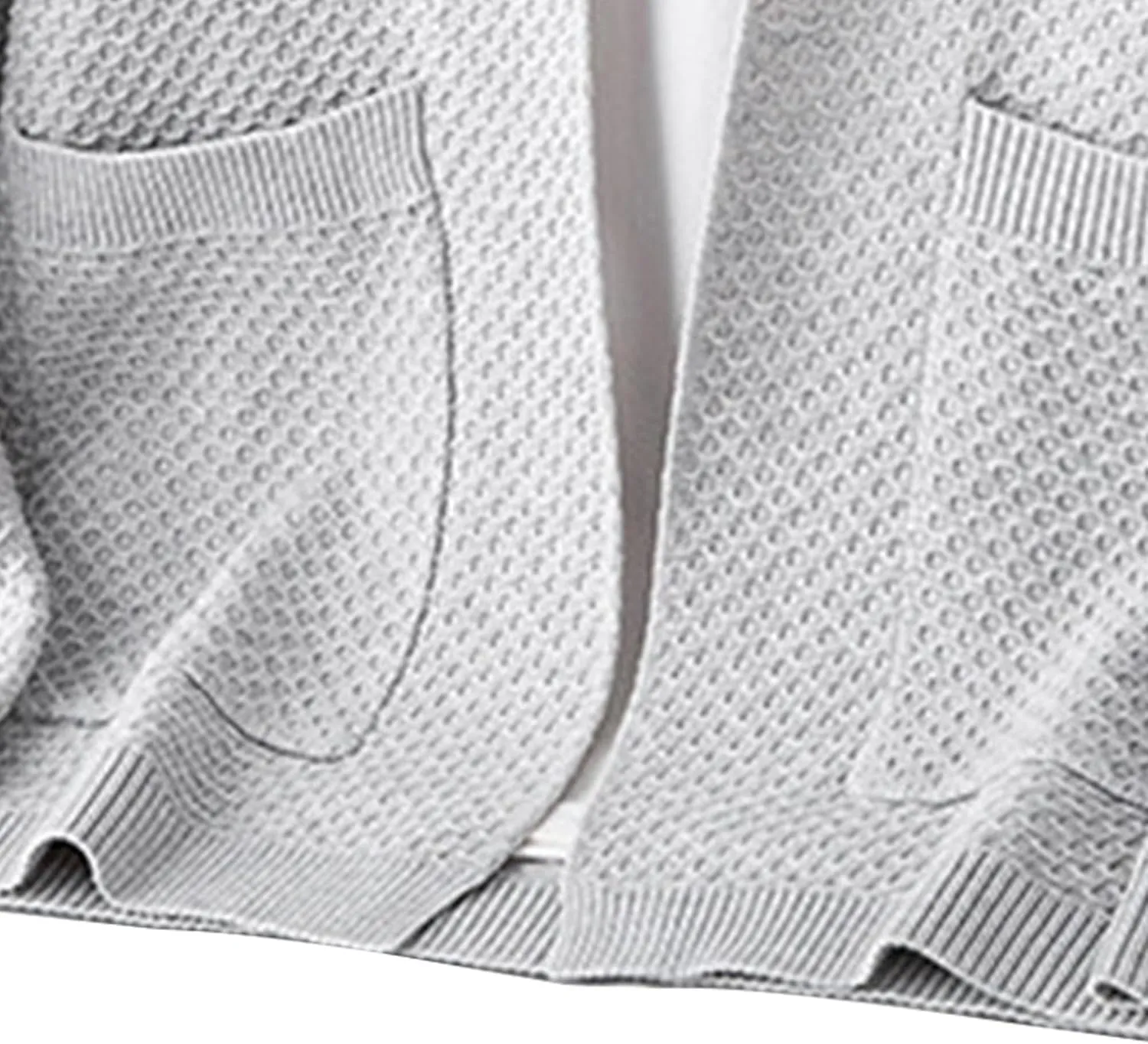 Men's V-Neck Stretchy Fleece Sweater Solid Color Casual Cardigan Coats Slim Soft Stylish Knitted Coats