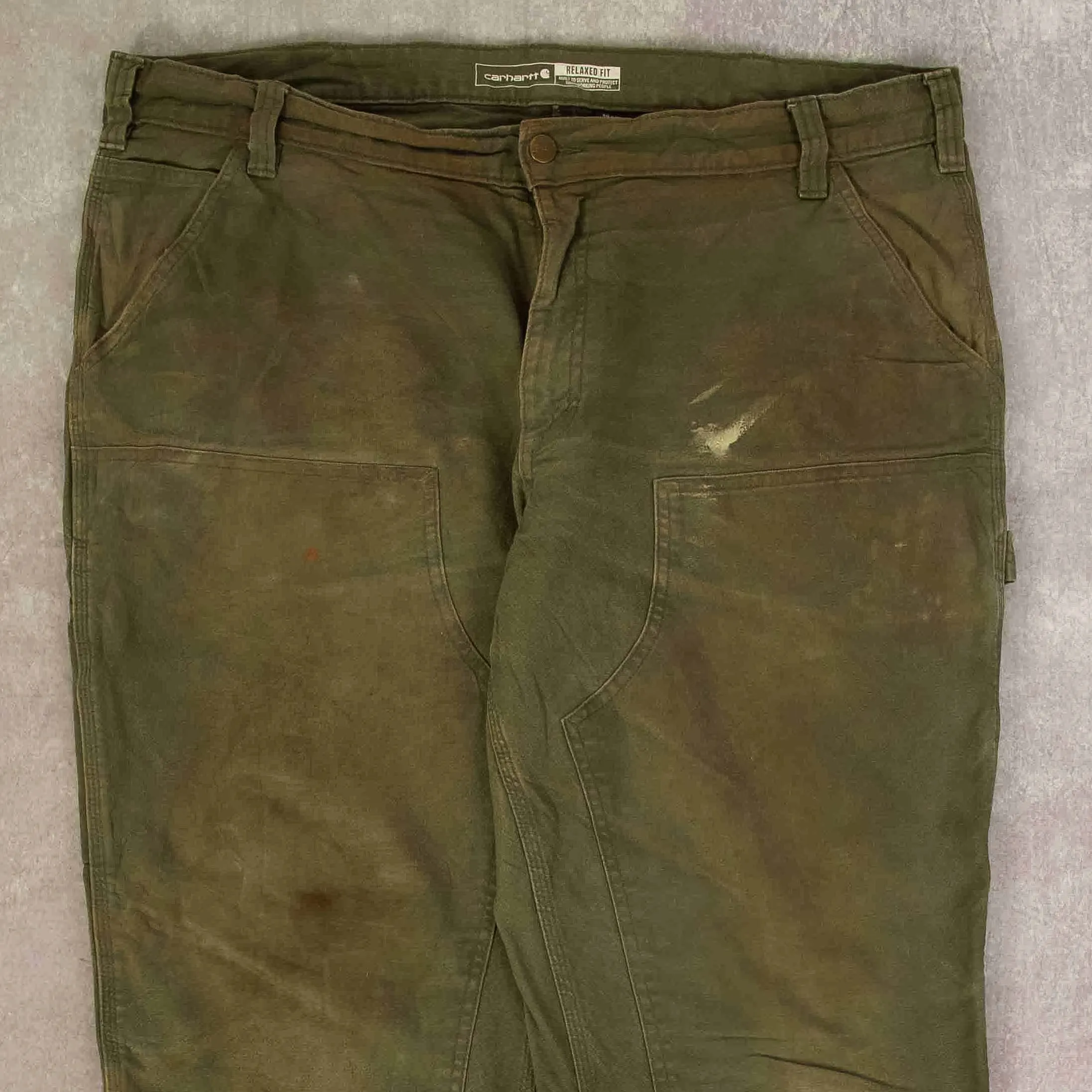 MEN'S VINTAGE CARHARTT RELAXED CARPENTER  TROUSERS - W38 X L31