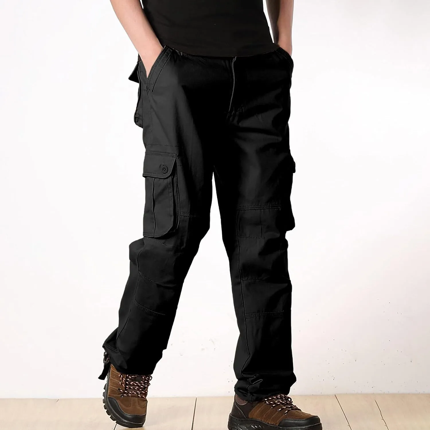 Men's Work Pants Hiking Cargo Pants Six Pockets Outdoor Ripstop Multi Pockets Breathable Cotton Pants Mens Cargo Pants