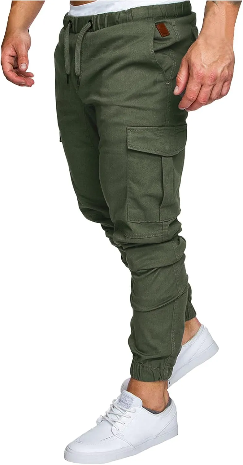 Mens Workout Cargo Sweatpants Casual Military Pants Tactical Wild Army Combat Rip-Stop Camo Cargo Work Pants Trousers