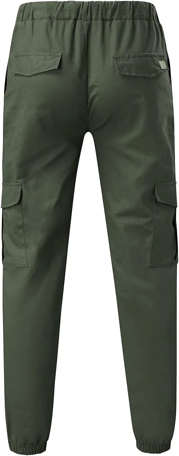 Mens Workout Cargo Sweatpants Casual Military Pants Tactical Wild Army Combat Rip-Stop Camo Cargo Work Pants Trousers