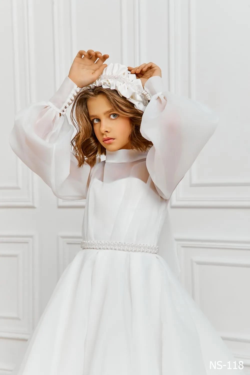 Modest First Communion Dresses in Organza