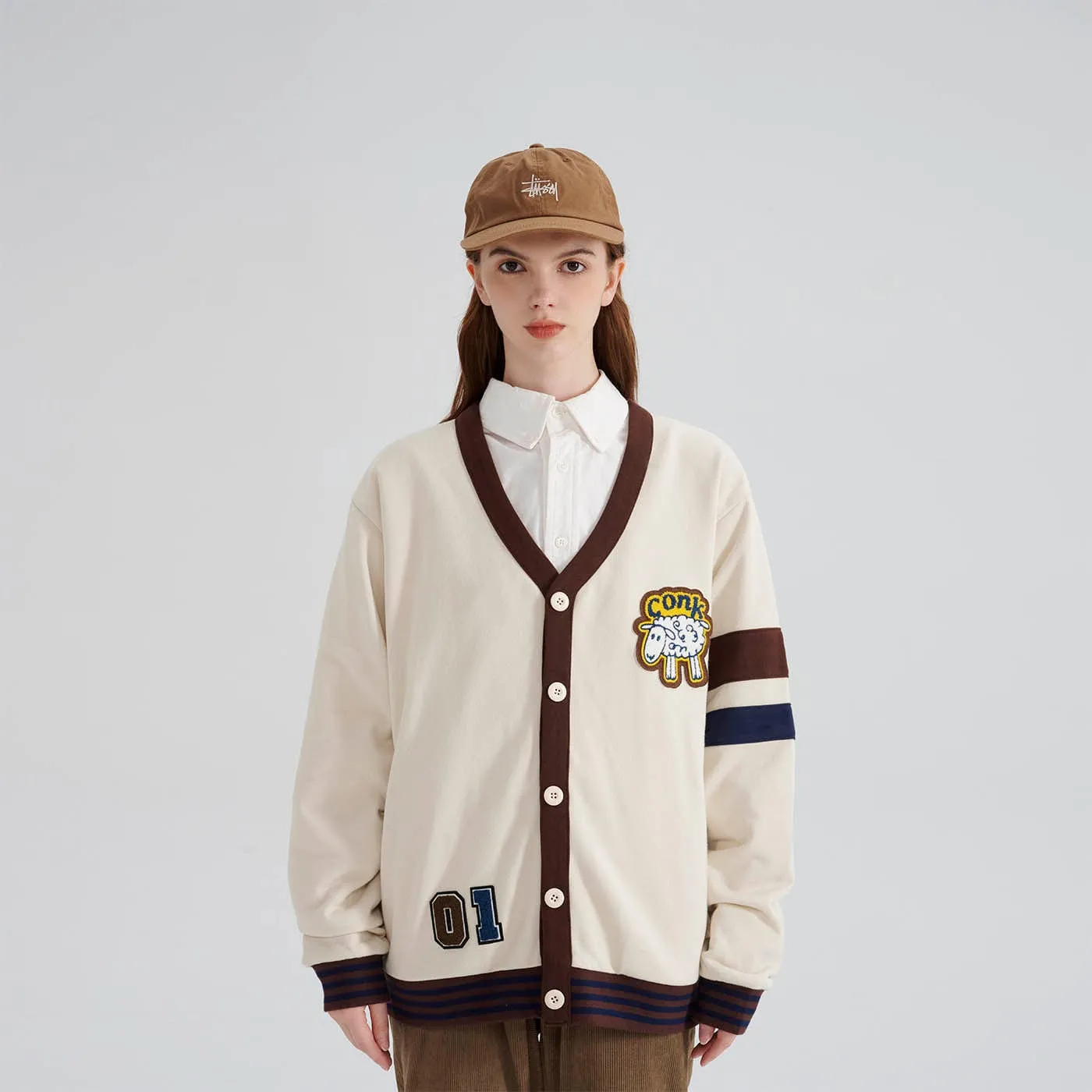 Navy Varsity Sheep Cardigan
