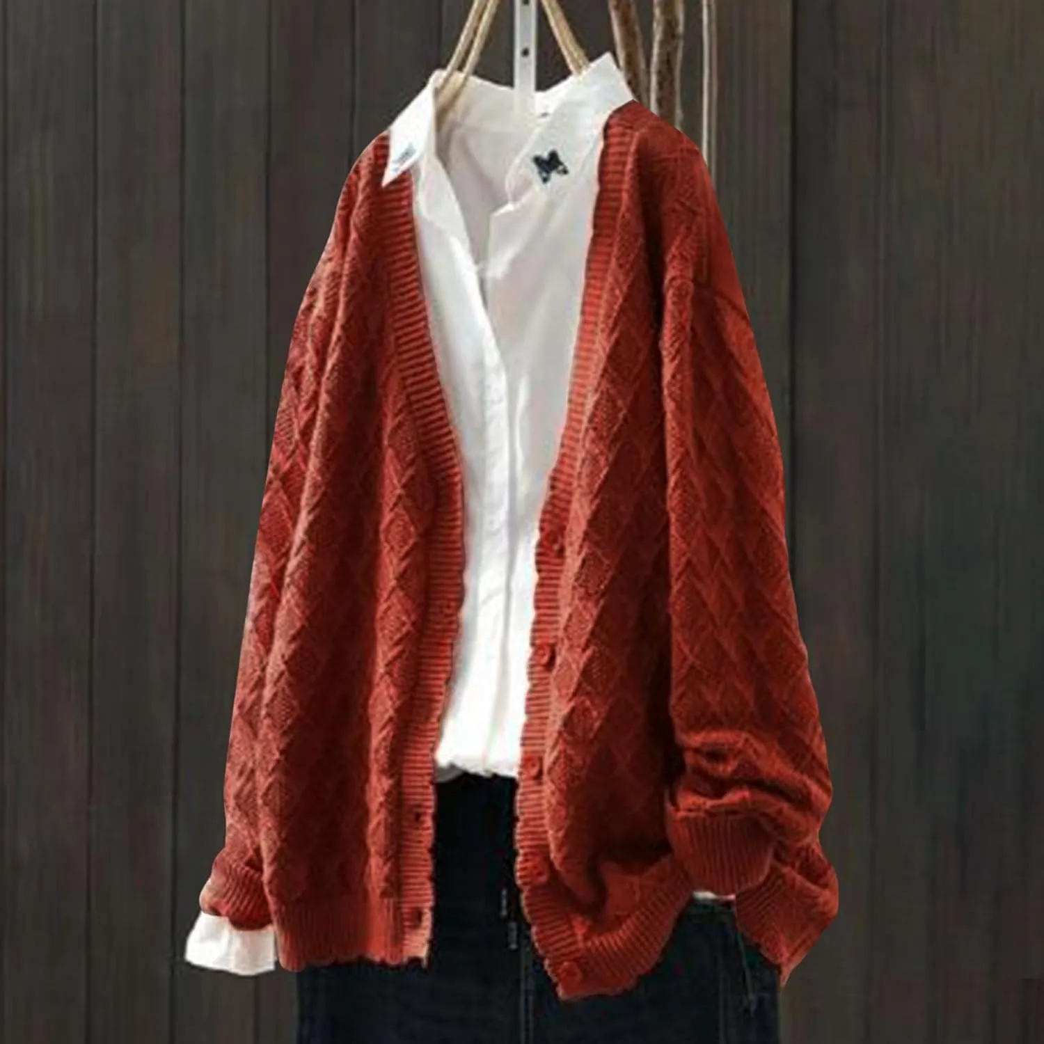 Oversized Cardigan Sweaters for Women Soft Open Front Cable Knit Lantern Long Sleeve Chunky Outwear Coats